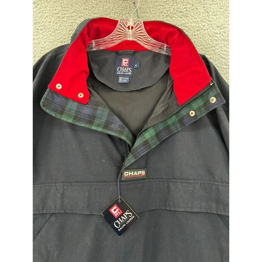 Vintage 90s CHAPS Ralph Lauren Anorak Pullover Jacket Men XL Long Sleeve Blue - Picture 3 of 15